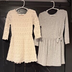 Cat & Jack Cream and Gray Kids Dresses